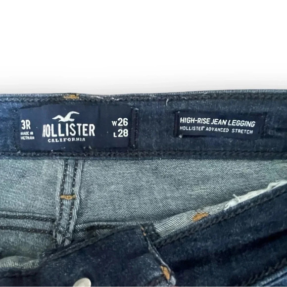 Hollister Women’s High-Rise Jean Legging Size 3R (26x28) Dark Wash Denim - Picture 3 of 7